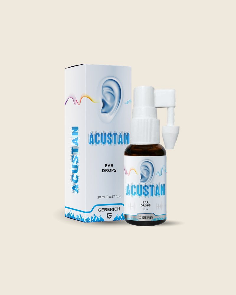 ACUSTAN drops – Fläschchen mit Ohraufsatz und Faltschachtel