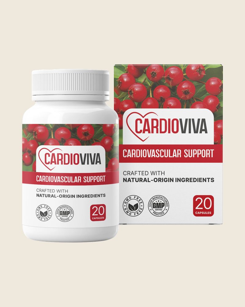 CardioViva – weiße Kapseldose mit Weißdornmotiv