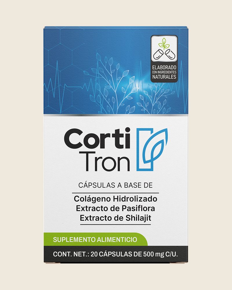 Cortitron – Kapseldose mit spanischem Etikett