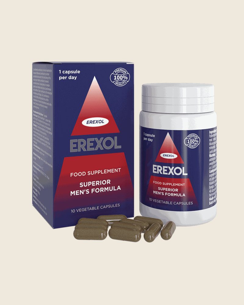 Erexol – Dose mit zehn pflanzlichen Kapseln