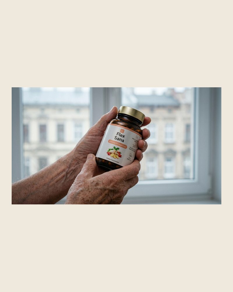 Flex Sana – Braunglasdose mit goldenem Deckel