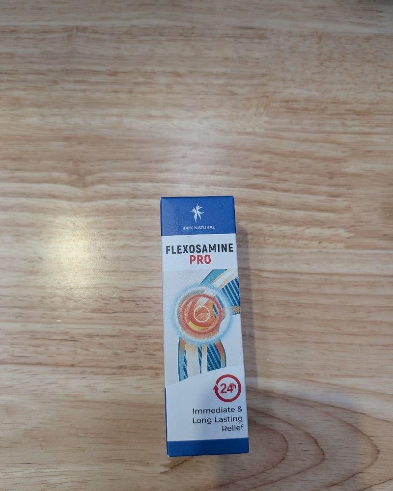 Flexosamine PRO – blaue Faltschachtel mit 50-ml-Pumpflasche
