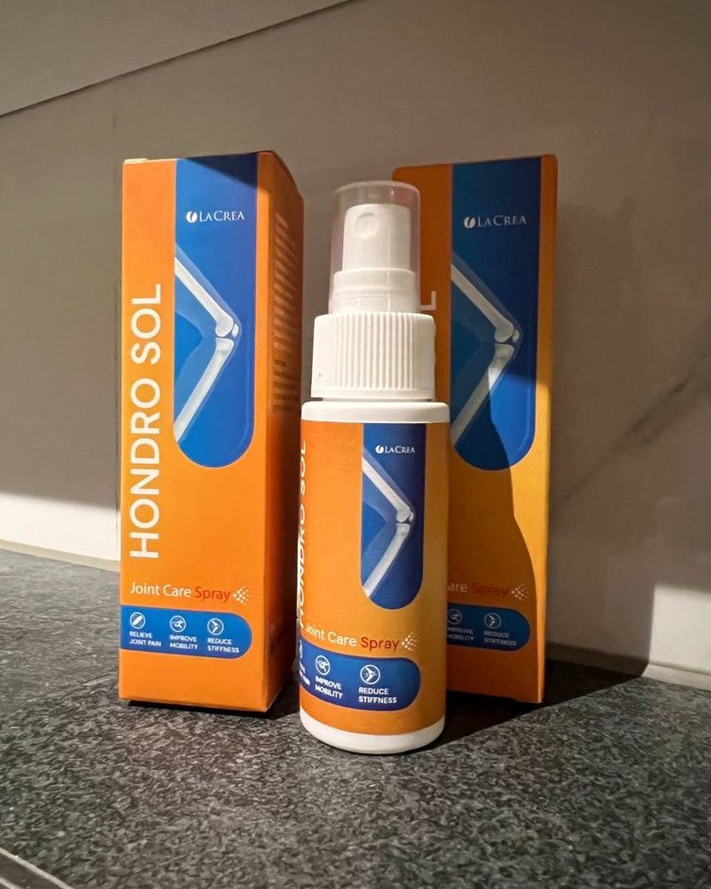 Hondro Sol – weiße Sprühflasche mit orangefarbenem Karton