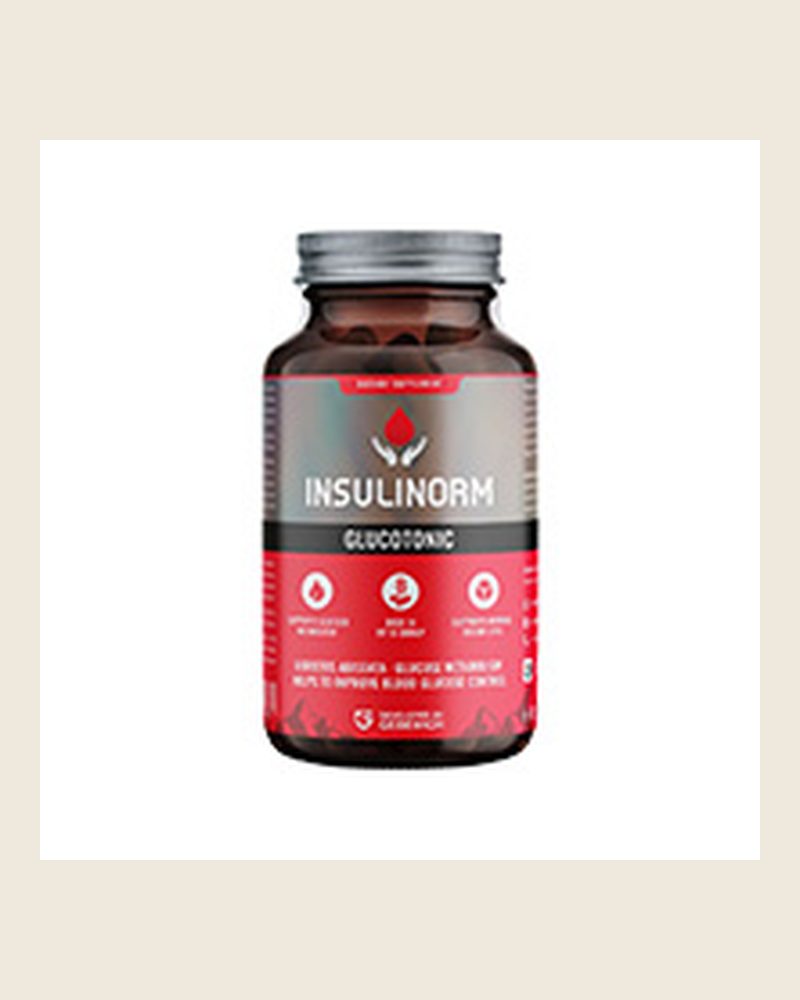 Insulinorm – Braunglasdose mit rotem Etikett