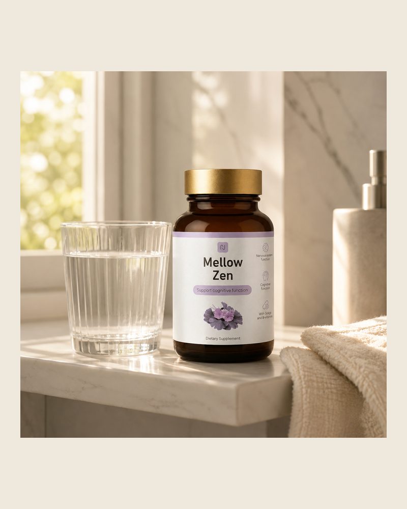 Mellow Zen – Braunglasdose mit goldenem Deckel