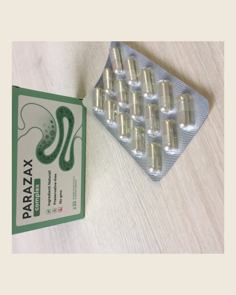 Parazax Complex – grüne Faltschachtel mit Blisterstreifen