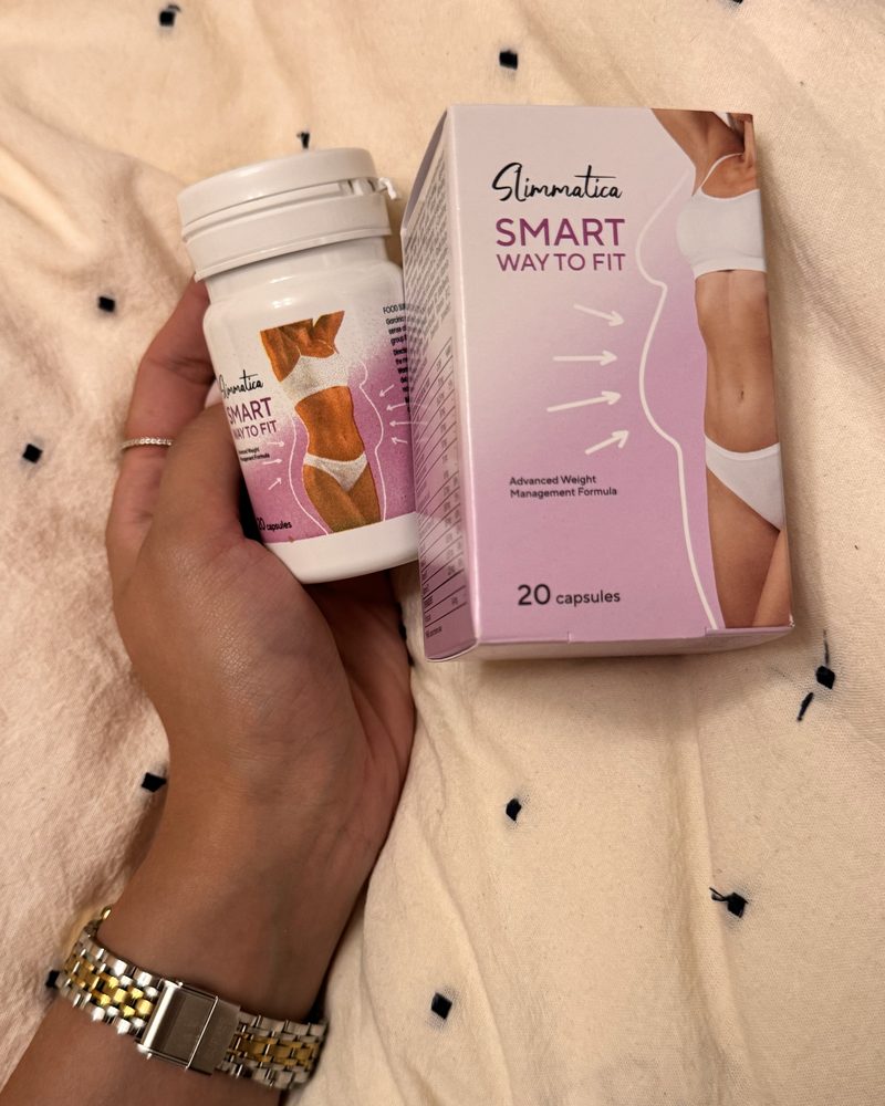 Slimmatica – weiße Dose mit rosa Faltschachtel